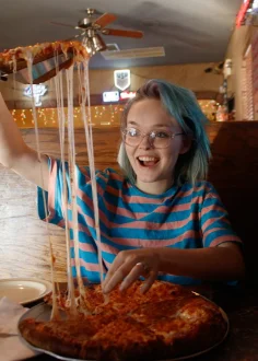 Vonnie bean no pants pizza night 02
